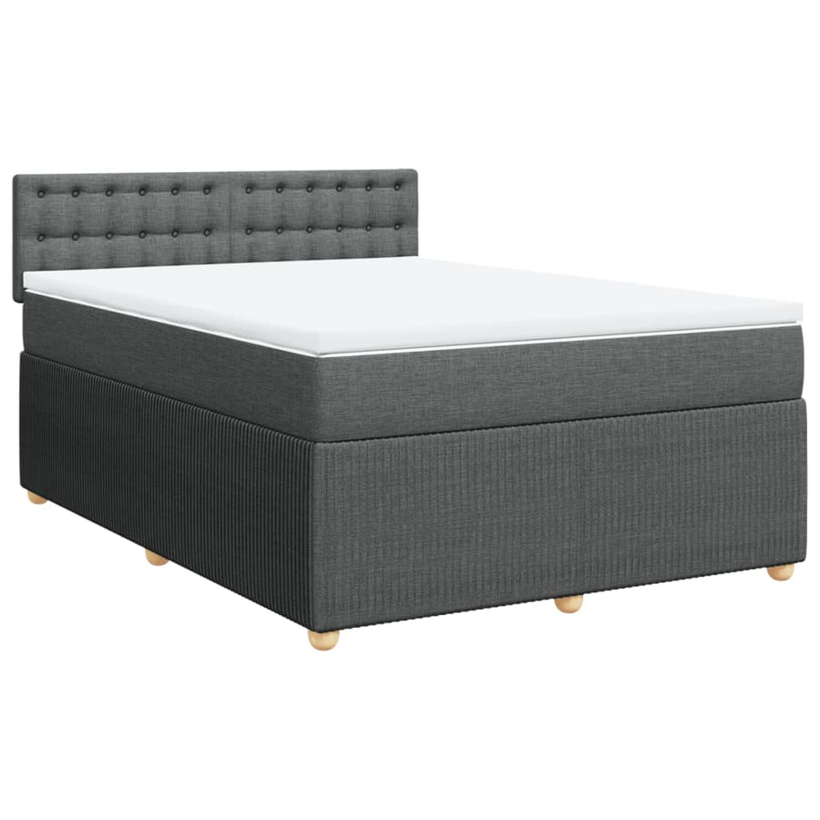 Boxspring met matras stof donkergrijs 160x200 cm