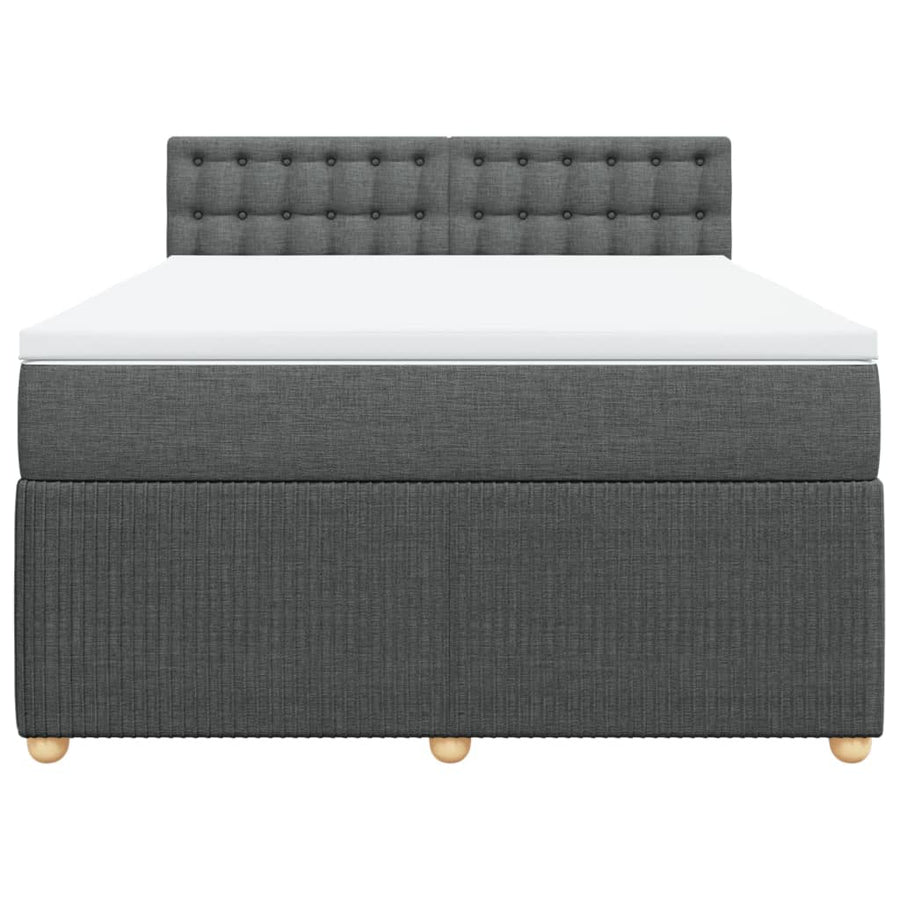 Boxspring met matras stof donkergrijs 160x200 cm