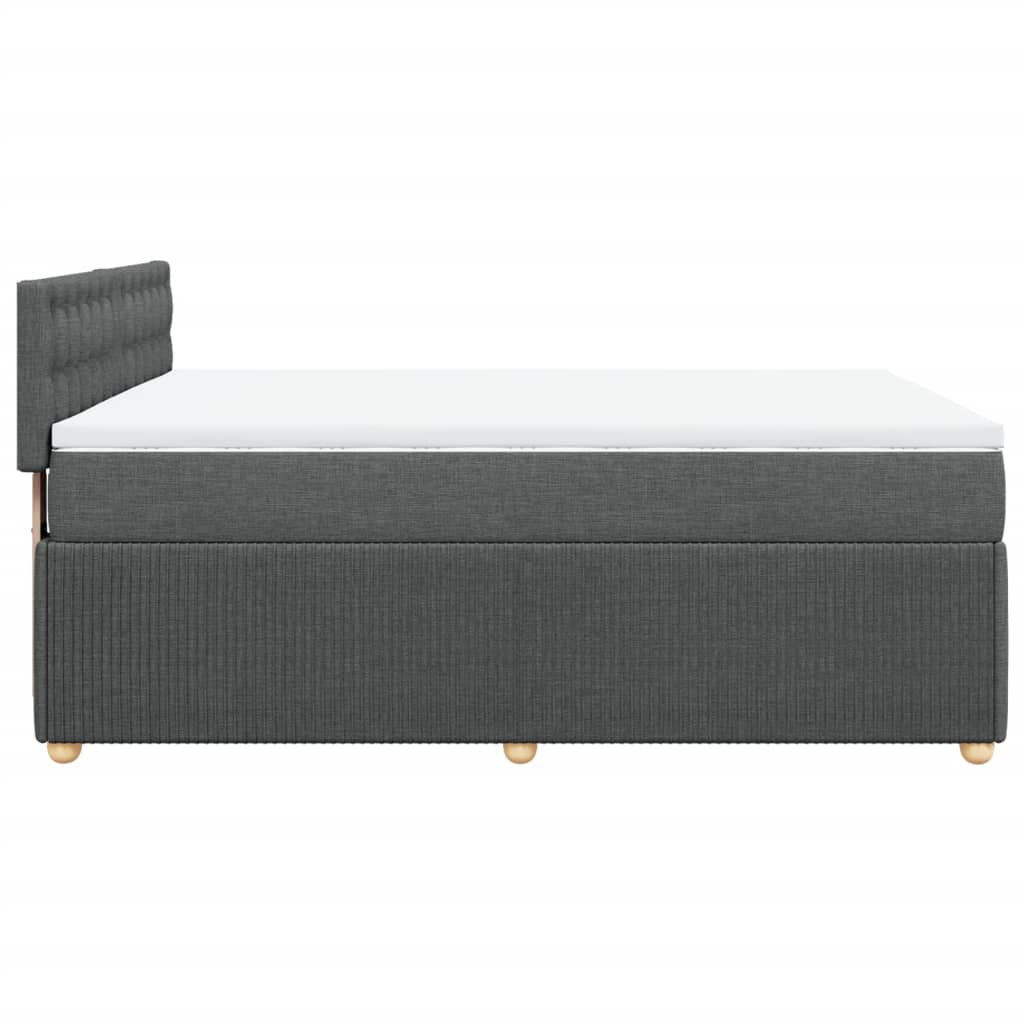 Boxspring met matras stof donkergrijs 160x200 cm