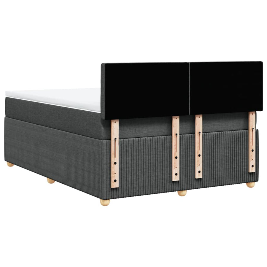 Boxspring met matras stof donkergrijs 160x200 cm