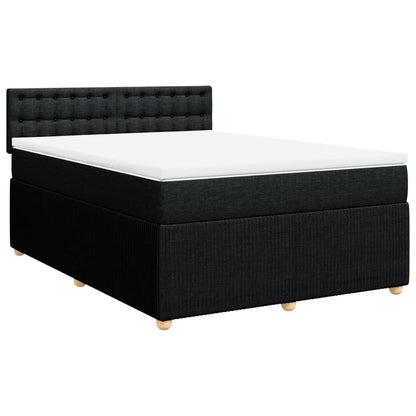 Boxspring met matras stof zwart 160x200 cm