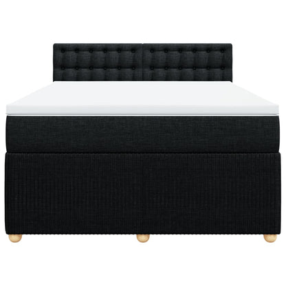 Boxspring met matras stof zwart 160x200 cm