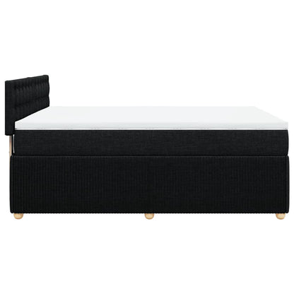 Boxspring met matras stof zwart 160x200 cm