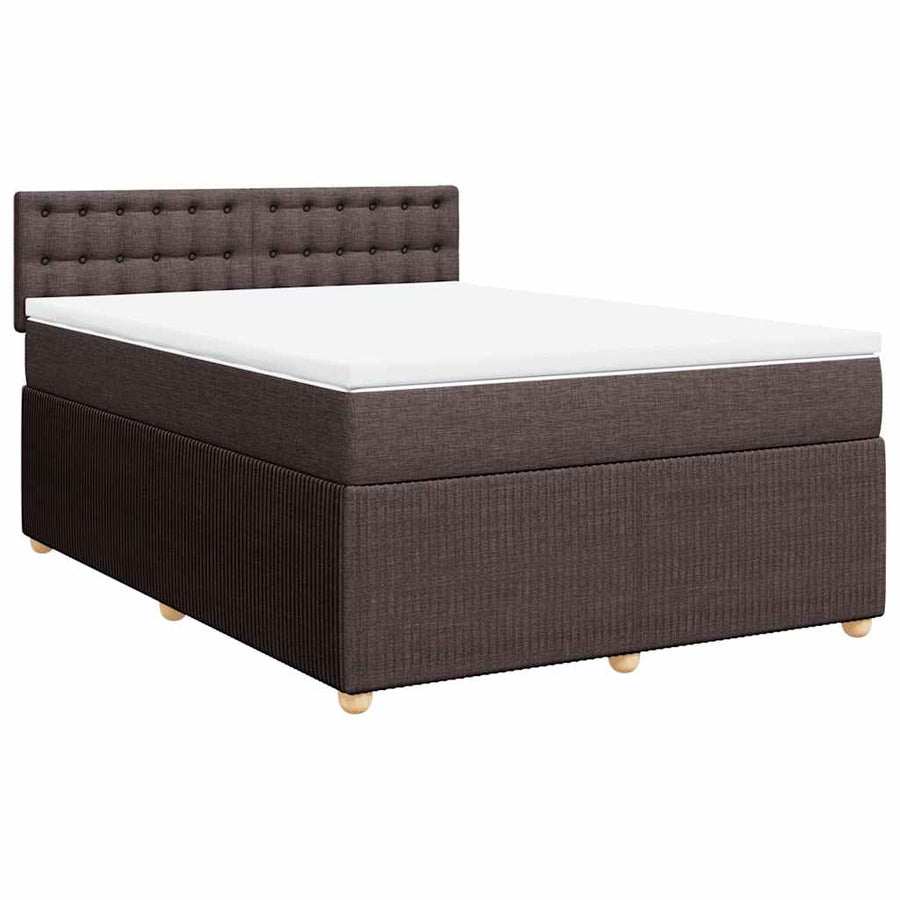 Boxspring met matras stof donkerbruin 160x200 cm