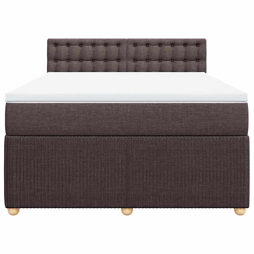 Boxspring met matras stof donkerbruin 160x200 cm