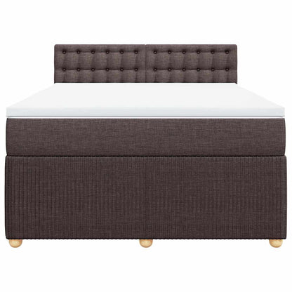 Boxspring met matras stof donkerbruin 160x200 cm