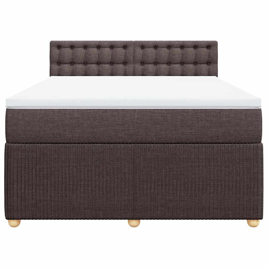Boxspring met matras stof donkerbruin 160x200 cm