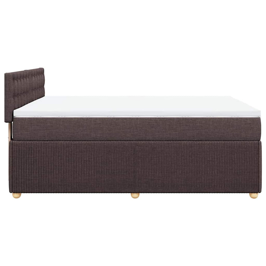 Boxspring met matras stof donkerbruin 160x200 cm