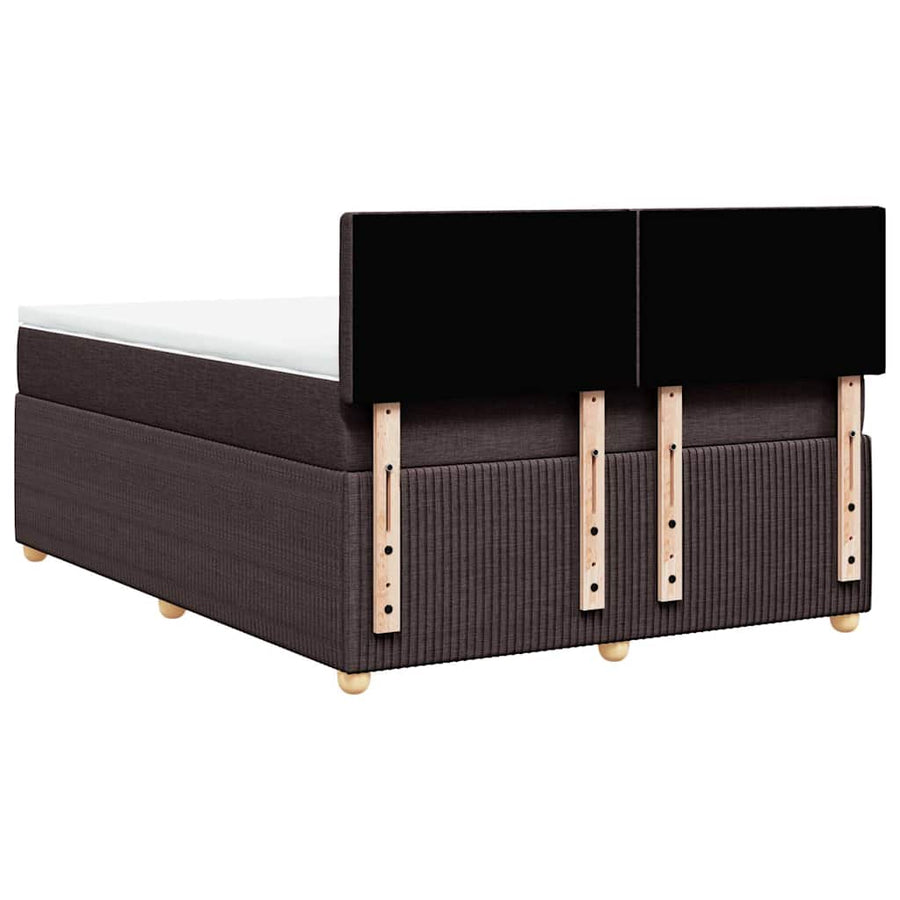 Boxspring met matras stof donkerbruin 160x200 cm