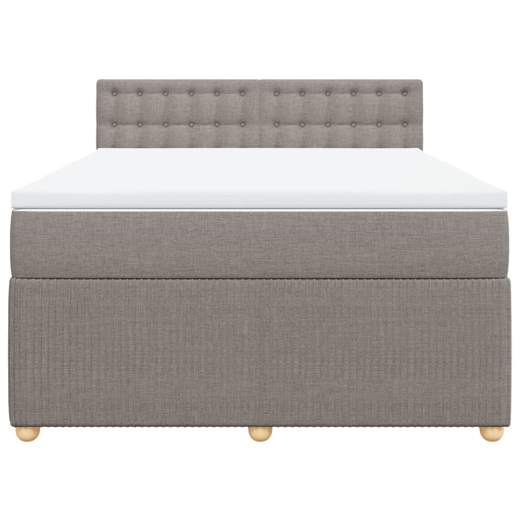 Boxspring met matras stof taupe 160x200 cm