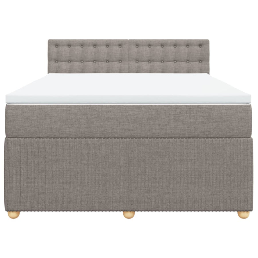 Boxspring met matras stof taupe 160x200 cm