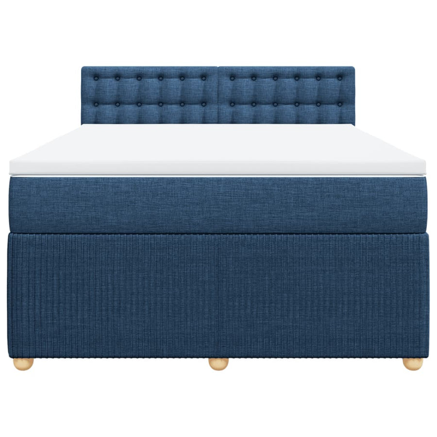 Boxspring met matras stof blauw 160x200 cm