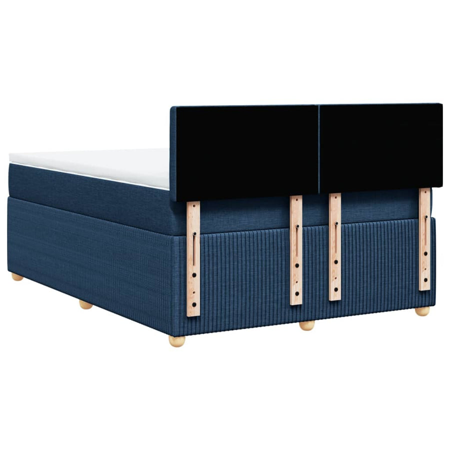 Boxspring met matras stof blauw 160x200 cm