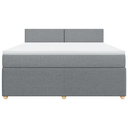 Boxspring met matras stof lichtgrijs 180x200 cm