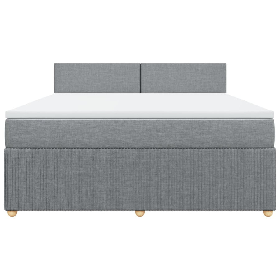 Boxspring met matras stof lichtgrijs 180x200 cm