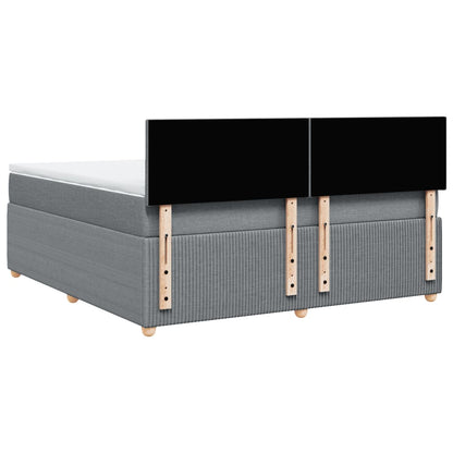 Boxspring met matras stof lichtgrijs 180x200 cm