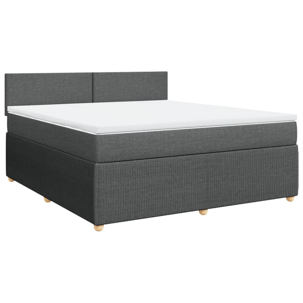 Boxspring met matras stof donkergrijs 180x200 cm