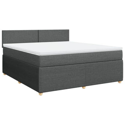 Boxspring met matras stof donkergrijs 180x200 cm