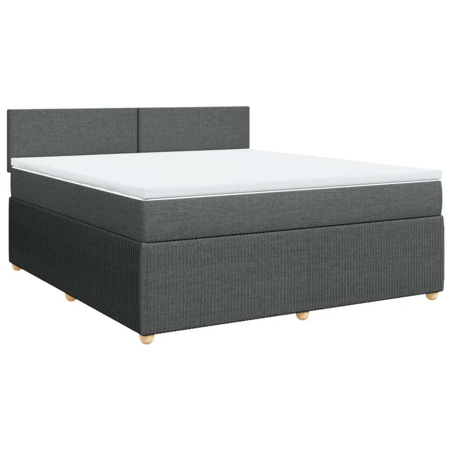 Boxspring met matras stof donkergrijs 180x200 cm