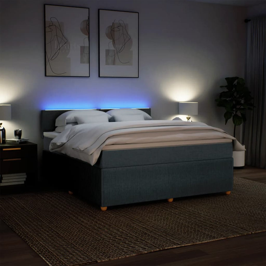 Boxspring met matras stof donkergrijs 180x200 cm