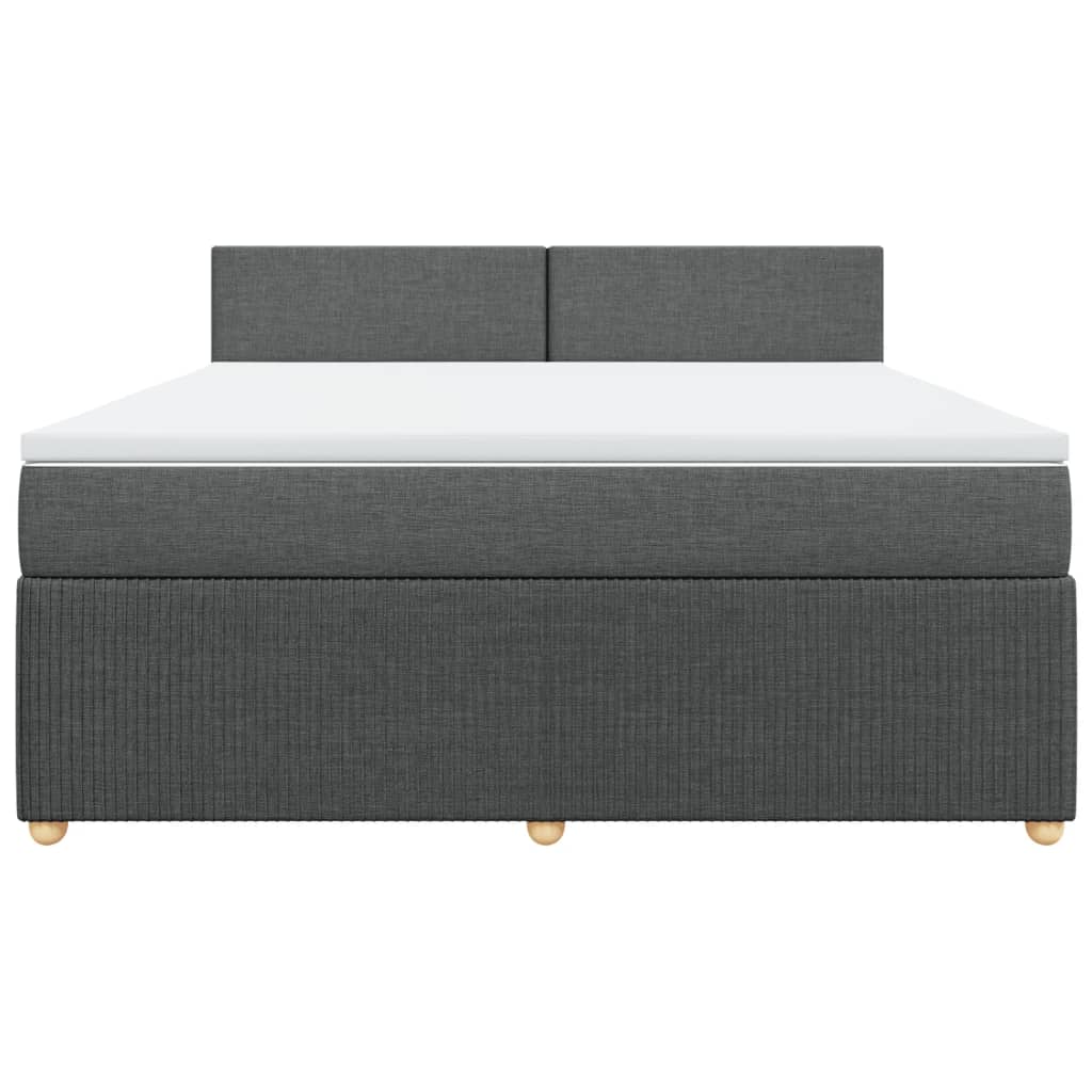 Boxspring met matras stof donkergrijs 180x200 cm