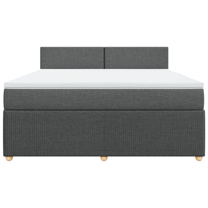 Boxspring met matras stof donkergrijs 180x200 cm