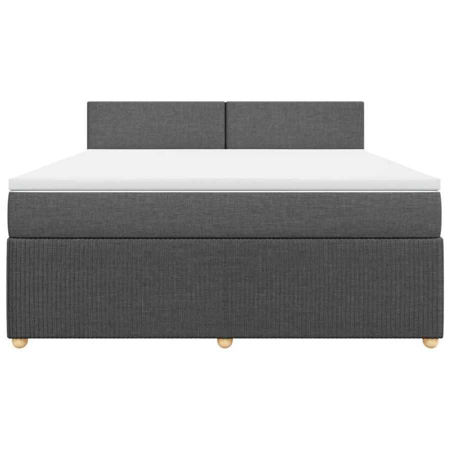 Boxspring met matras stof donkergrijs 180x200 cm