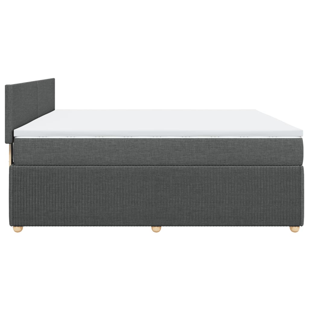 Boxspring met matras stof donkergrijs 180x200 cm