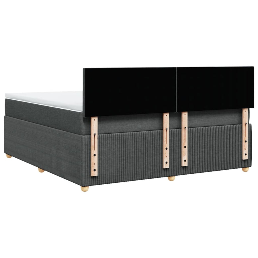 Boxspring met matras stof donkergrijs 180x200 cm