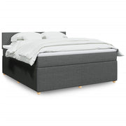 Boxspring 180x200 cm donkergrijs met matras