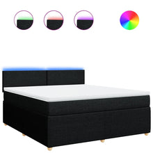 Boxspring met matras stof zwart 180x200 cm