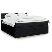 Boxspring met matras 180x200 cm zwart stof