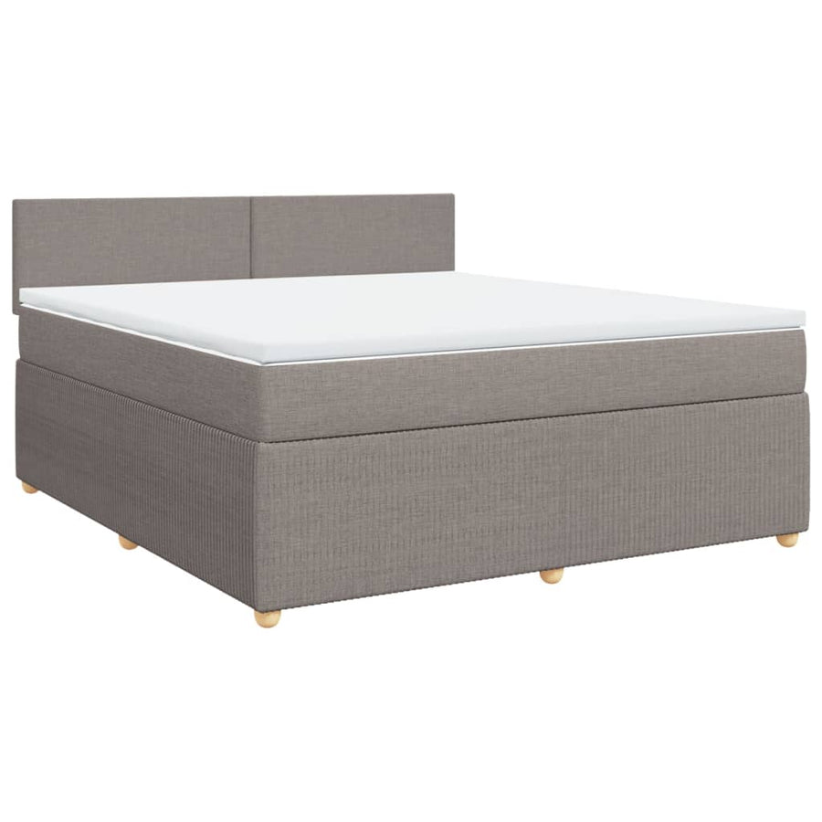 Boxspring met matras stof taupe 180x200 cm