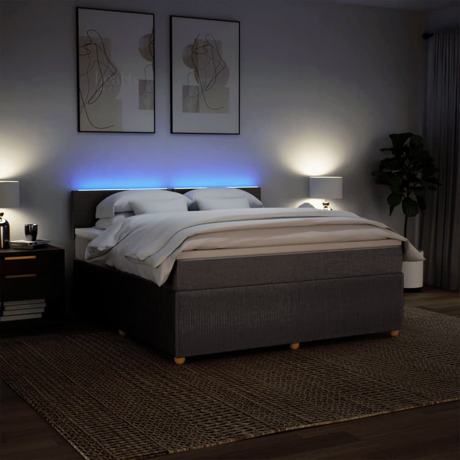 Boxspring met matras stof taupe 180x200 cm