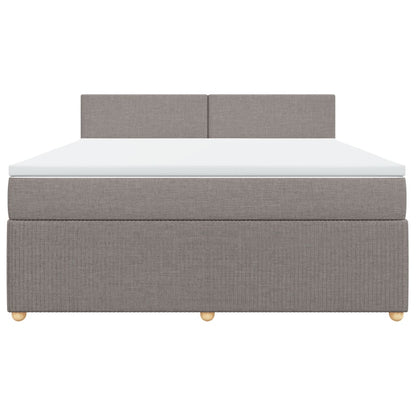Boxspring met matras stof taupe 180x200 cm