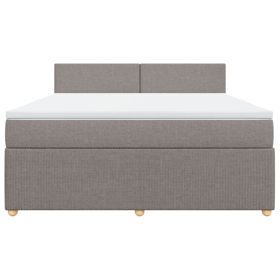 Boxspring met matras stof taupe 180x200 cm