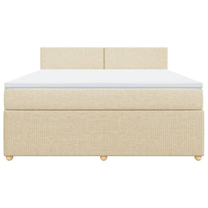 Boxspring met matras stof crèmekleurig 180x200 cm