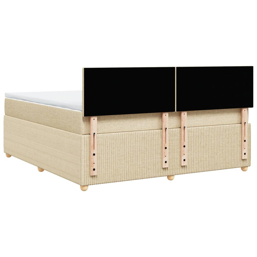 Boxspring met matras stof crèmekleurig 180x200 cm