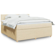 Boxspring 180x200 cm crèmekleurig stof