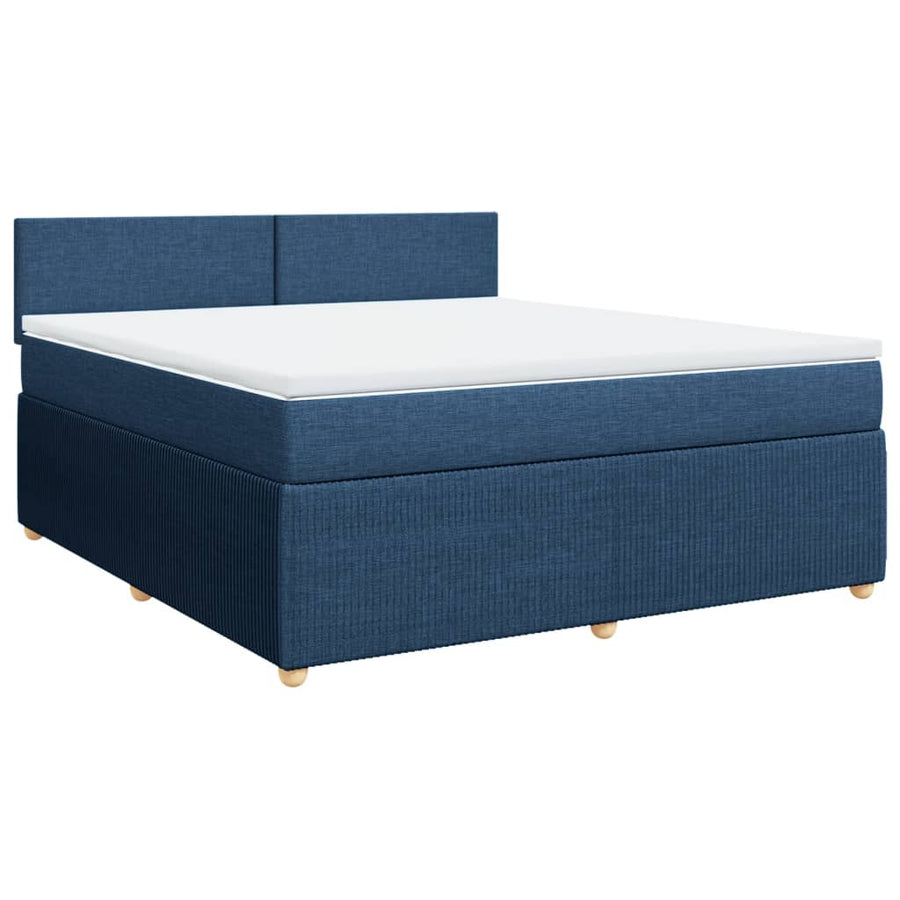 Boxspring met matras stof blauw 180x200 cm