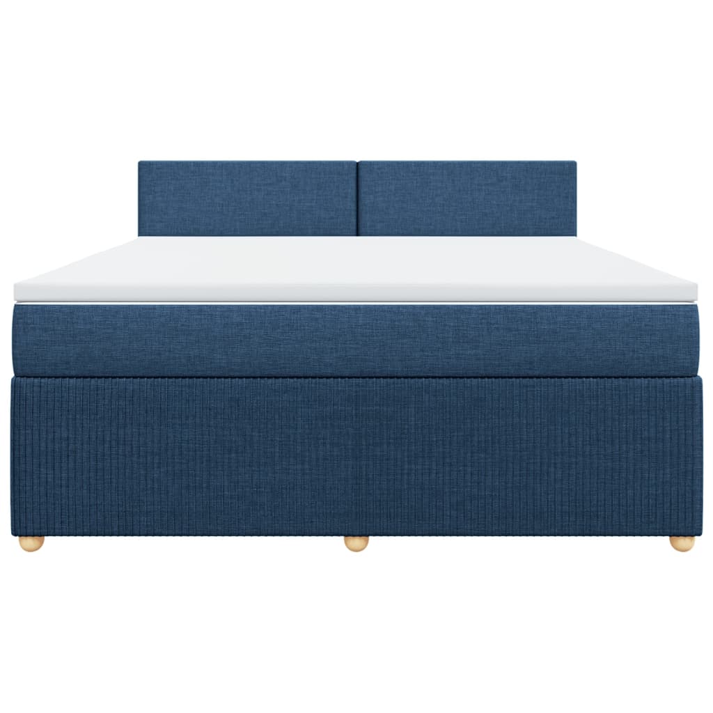 Boxspring met matras stof blauw 180x200 cm