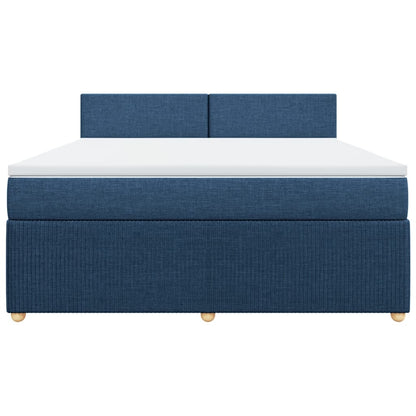 Boxspring met matras stof blauw 180x200 cm