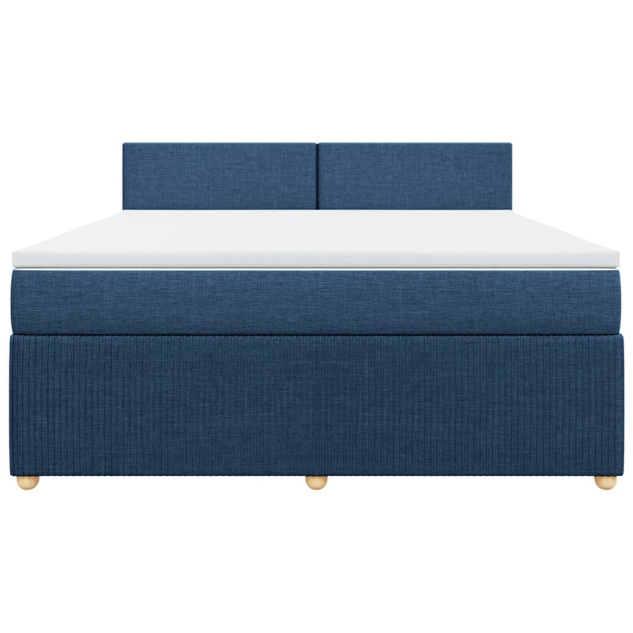 Boxspring met matras stof blauw 180x200 cm