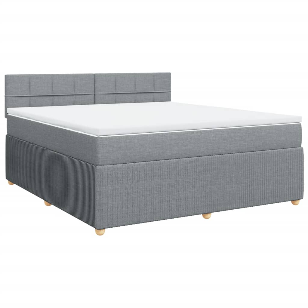 Boxspring met matras stof lichtgrijs 180x200 cm