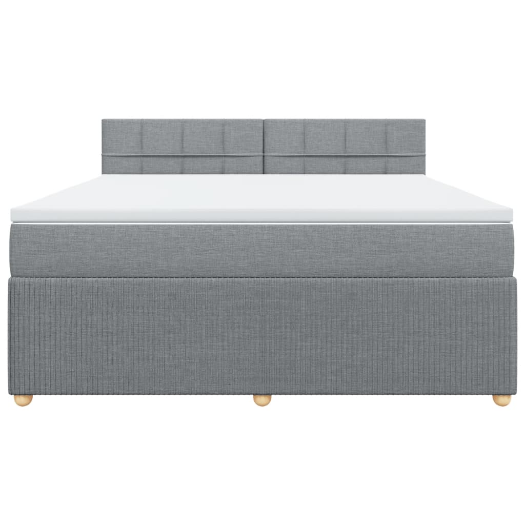 Boxspring met matras stof lichtgrijs 180x200 cm