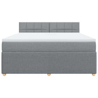 Boxspring met matras stof lichtgrijs 180x200 cm