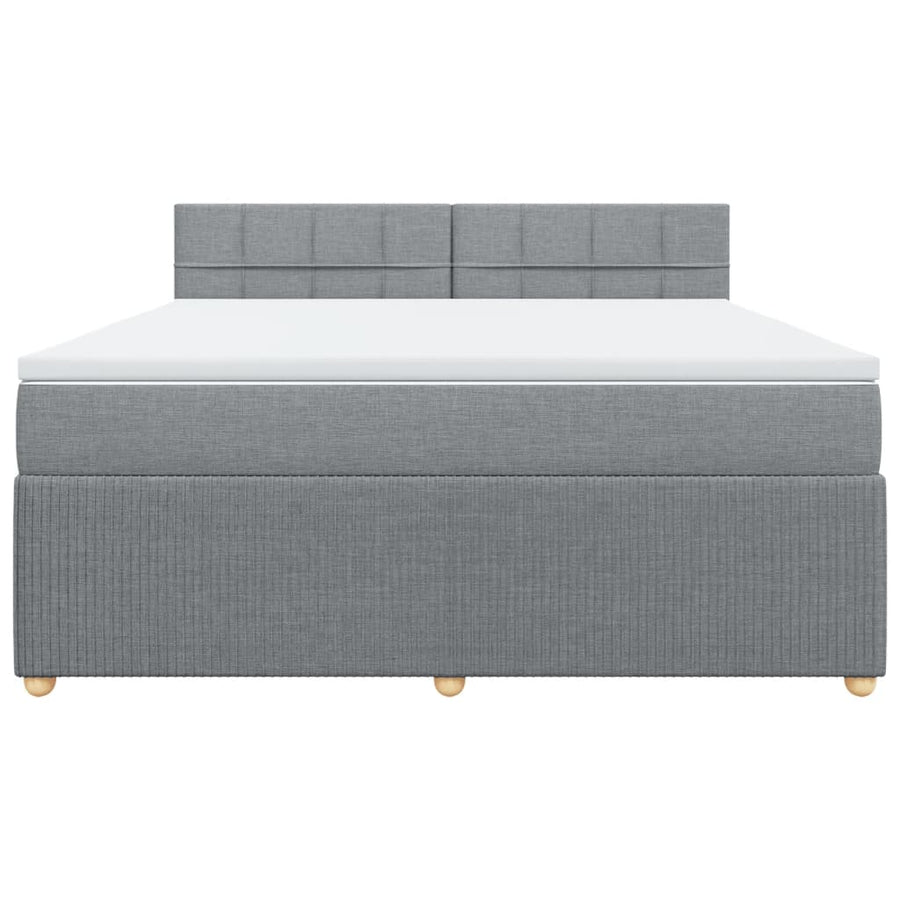Boxspring met matras stof lichtgrijs 180x200 cm