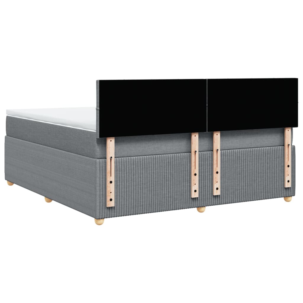 Boxspring met matras stof lichtgrijs 180x200 cm