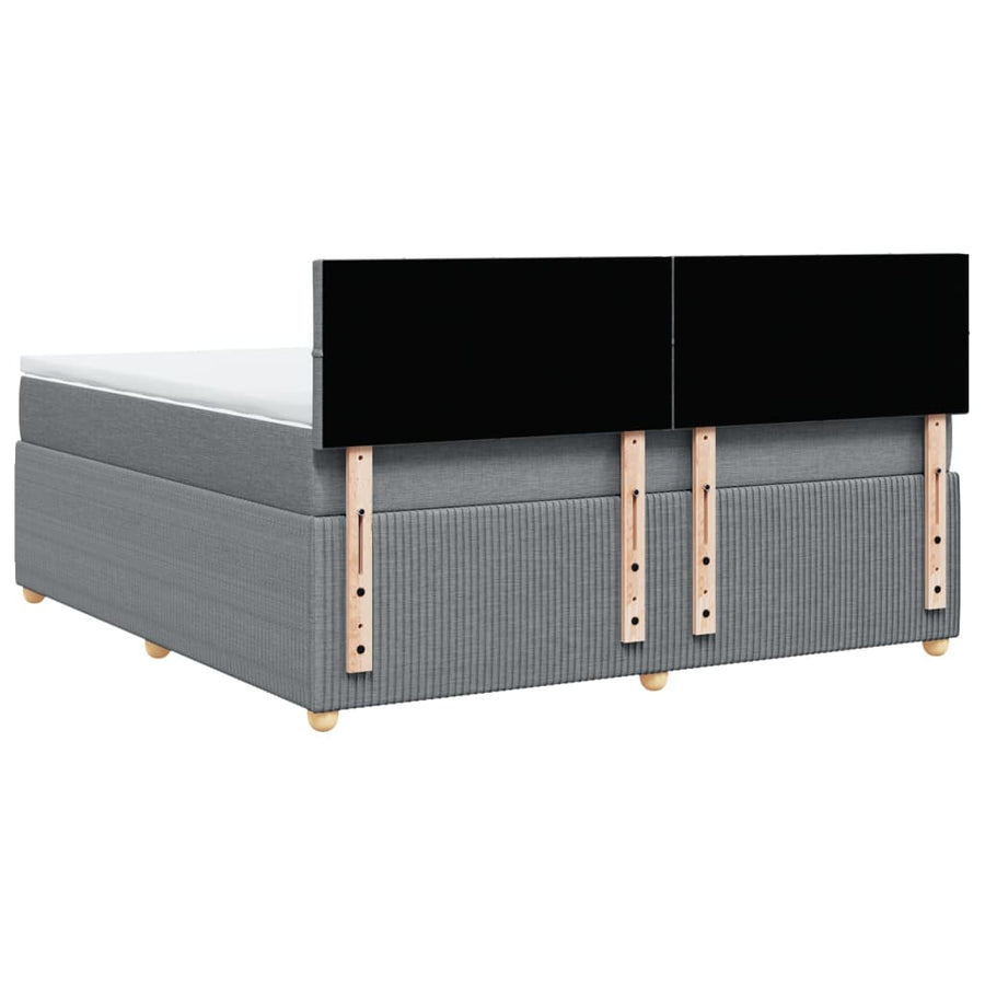 Boxspring met matras stof lichtgrijs 180x200 cm