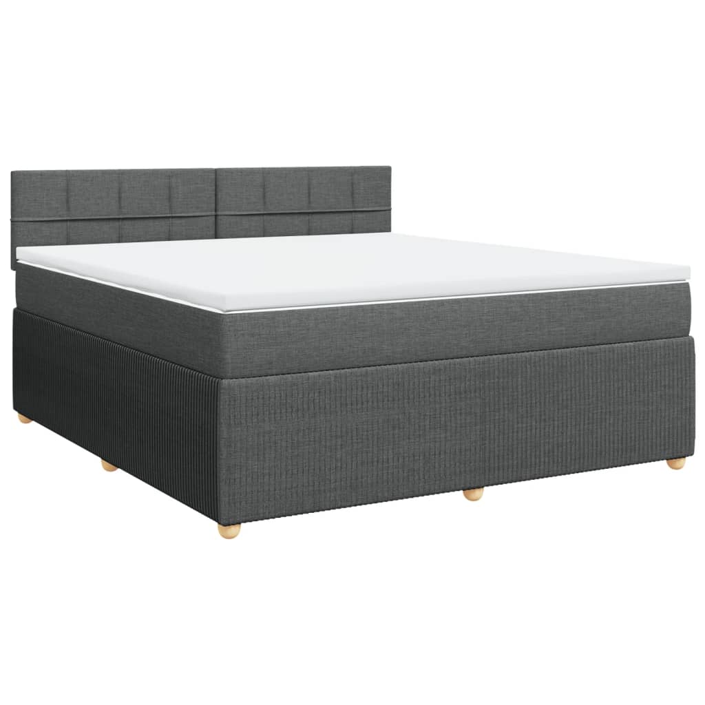Boxspring met matras stof donkergrijs 180x200 cm